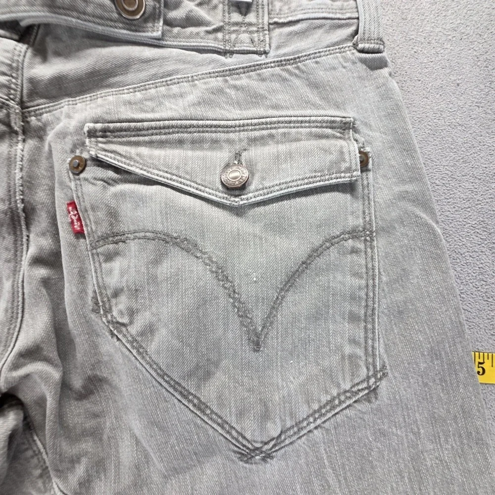 Vintage Levis Engineered Shorts Mens 32 Gray Cinch Back Twisted Jorts Jeans Raw